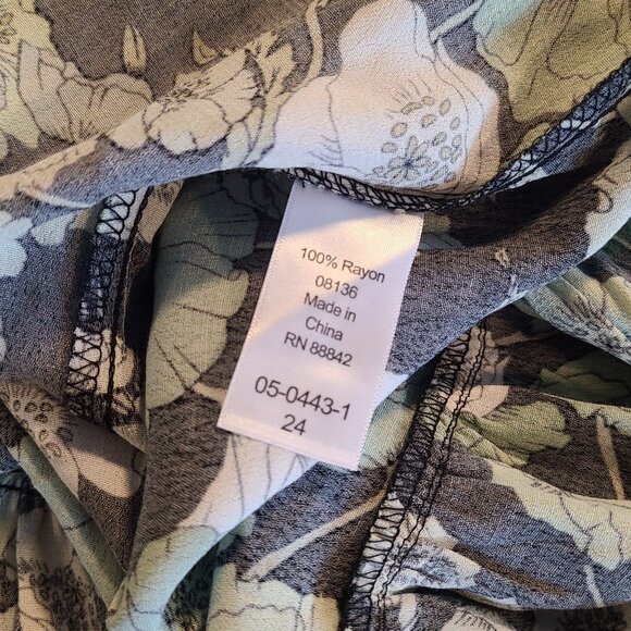 Ellos Womens Plus Size Empire V Neck Ruffled Dress 24 NWT Floral Ruffle Sleeve - Picture 8 of 8